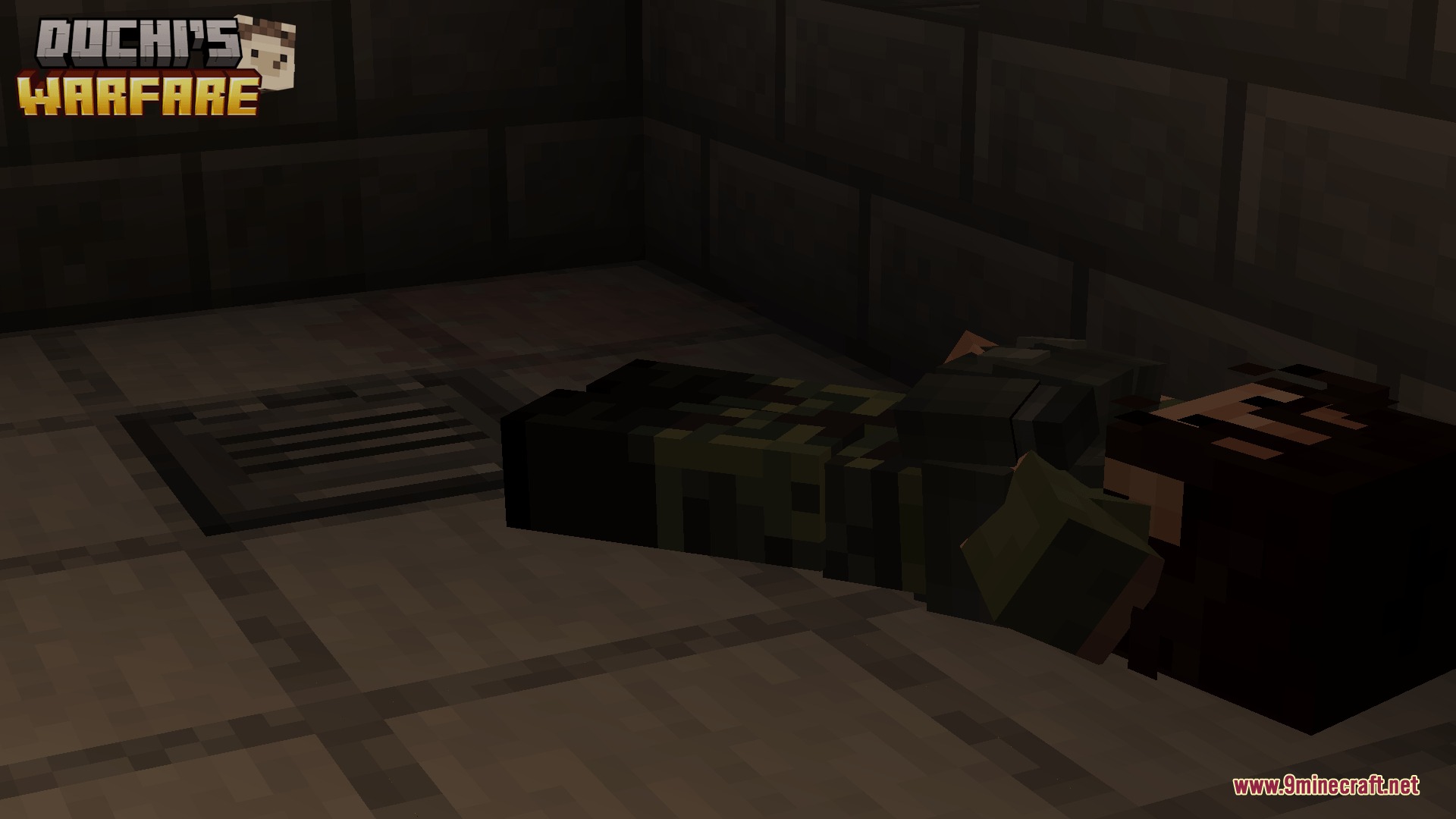 Dochi S Warfare Mod Screenshot 5 A fallen soldier character lying face down on a dark stone floor