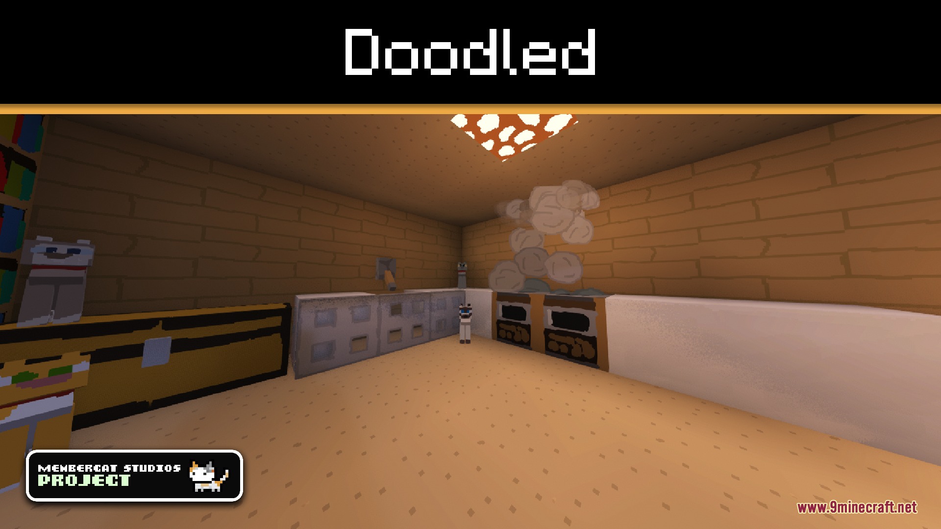 Doodled Resource Pack Screenshot 3 The Doodled resource pack transforms a kitchen interior with hand drawn cartoon textures