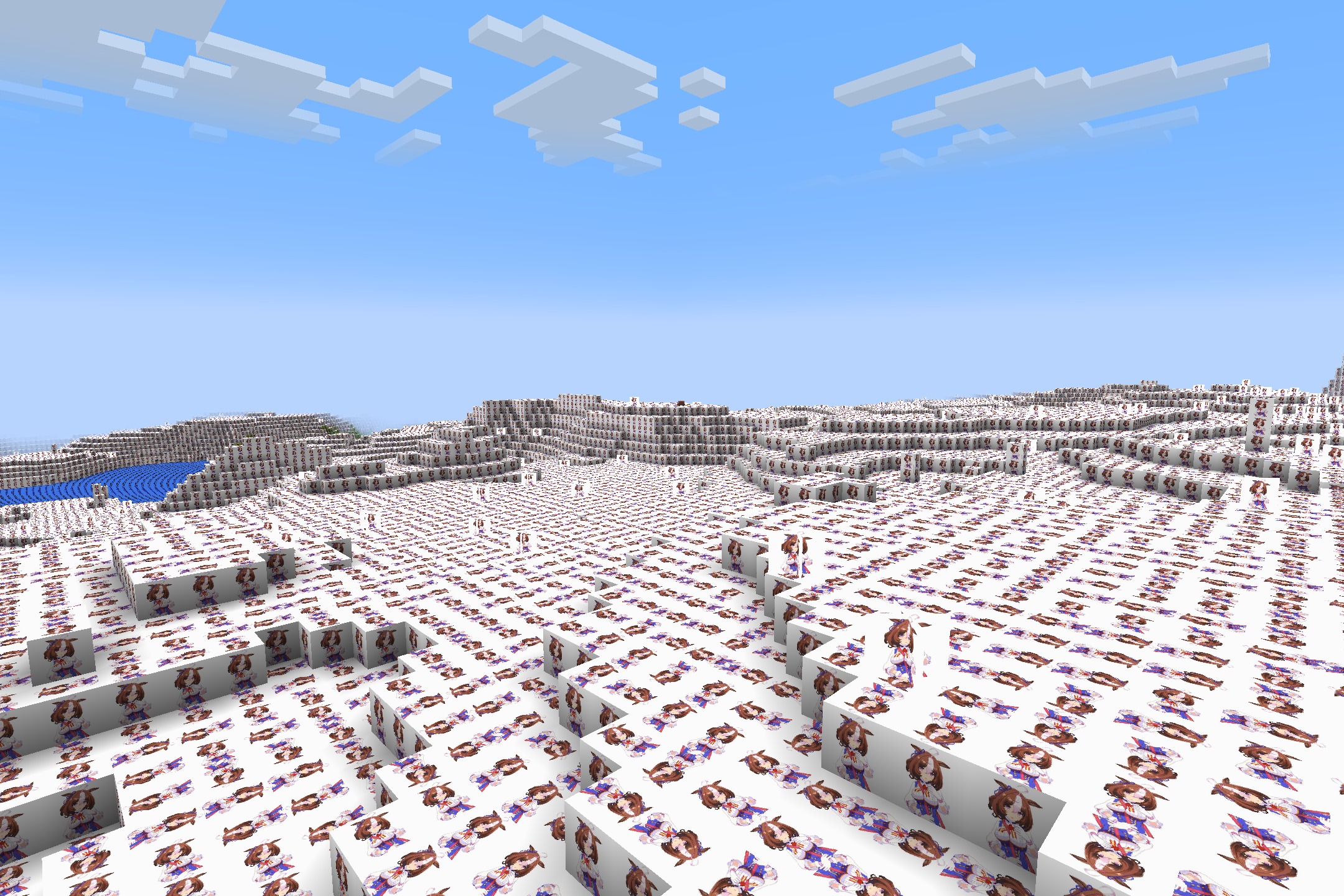 DotoWorld Resource Pack Screenshot 9 Minecraft world where every block is covered in anime girl face textures