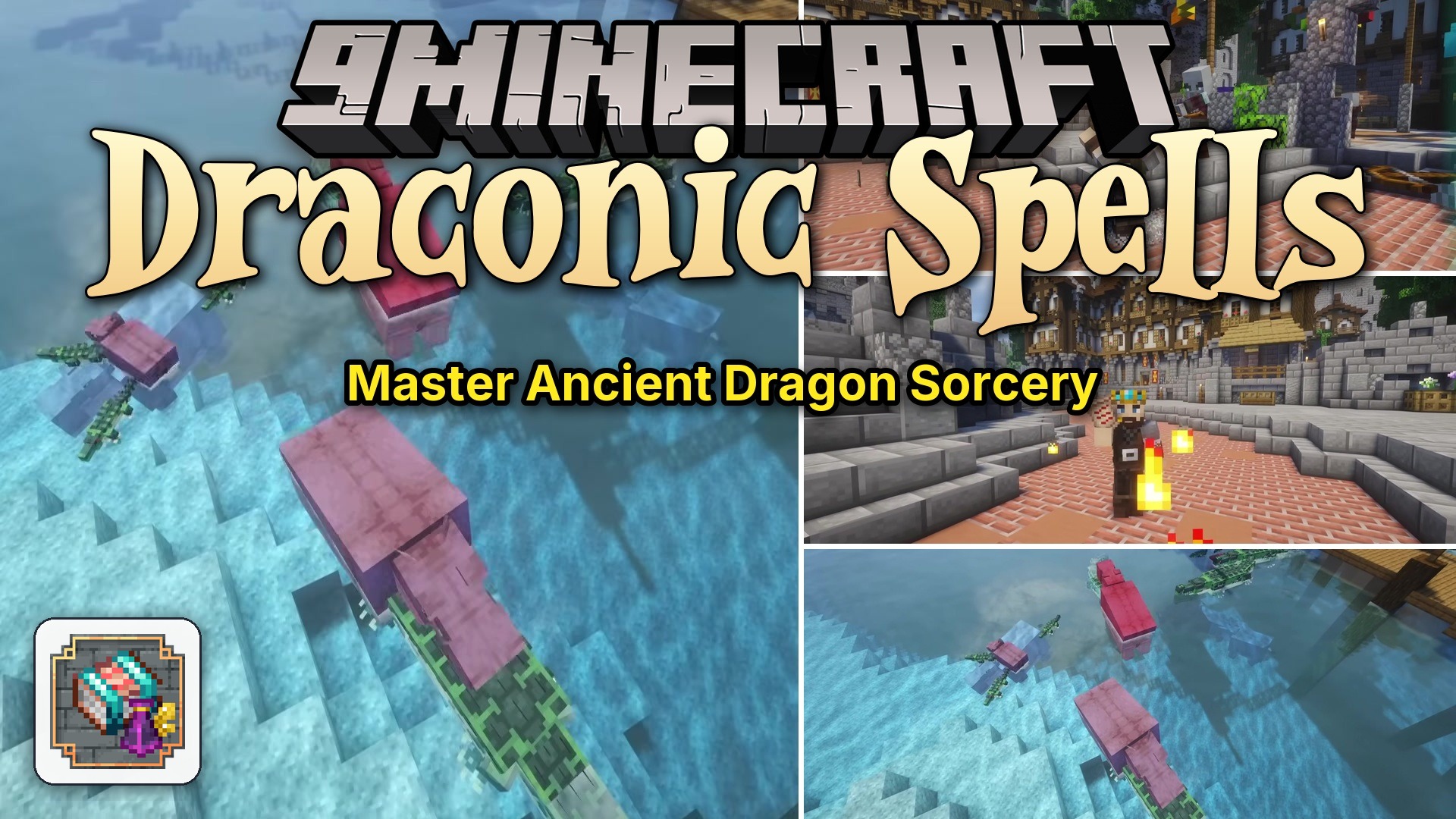Draconic Spells Mod (1.20.1) – Unleash Fire and Ice Magic Using Dragon Hearts