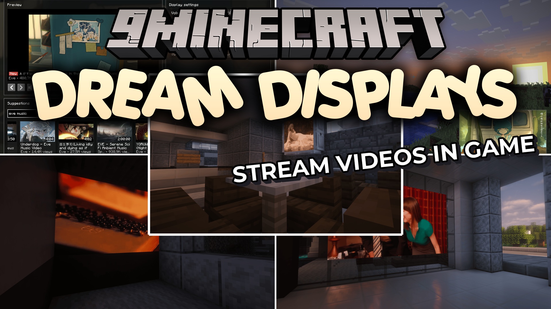 Dream Displays Mod (26.2, 1.21.1) – Build Working Movie Screens to Watch