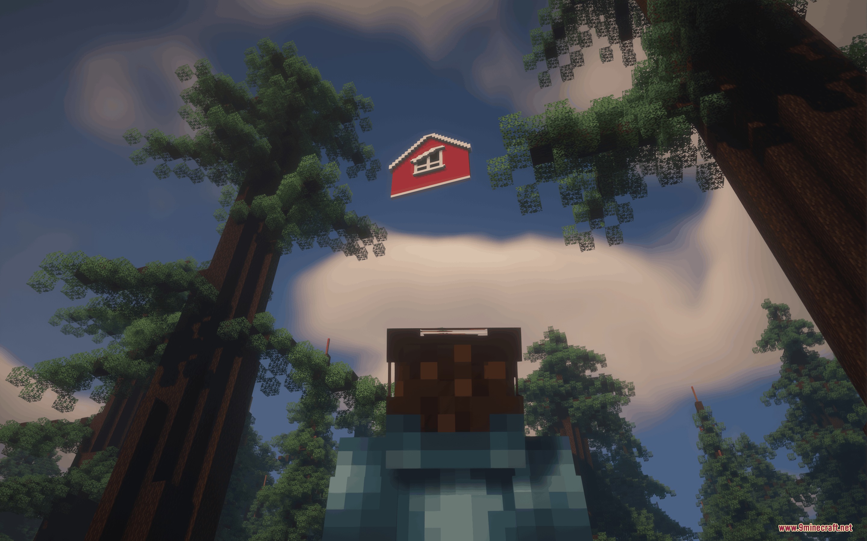 Dreamshift Mod Screenshot 8 A player discovers a floating barn house in the Dreamshift mod dimension