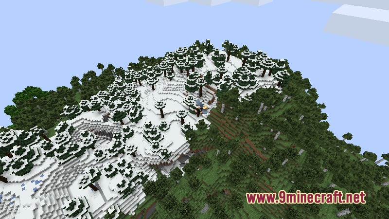 Dungeons Perspective Mod Screenshot 3 Isometric camera view of a snowy mountain biome using Dungeons Perspective Mod
