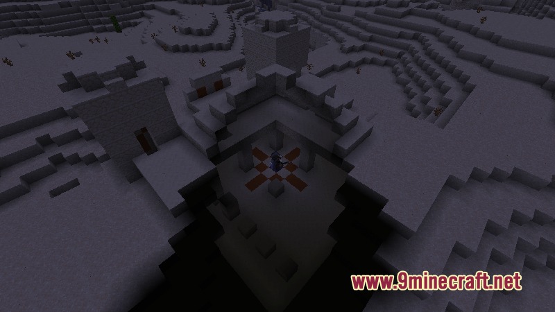 Dungeons Perspective Mod Screenshot 4 Top down perspective of a desert temple interior at night with floor visible