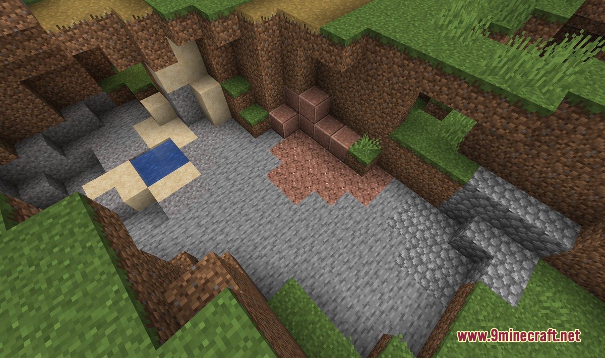 Dungeons Stone Resource Pack Screenshot 6 Dungeons Stone Resource Pack textures displayed in a small cave area