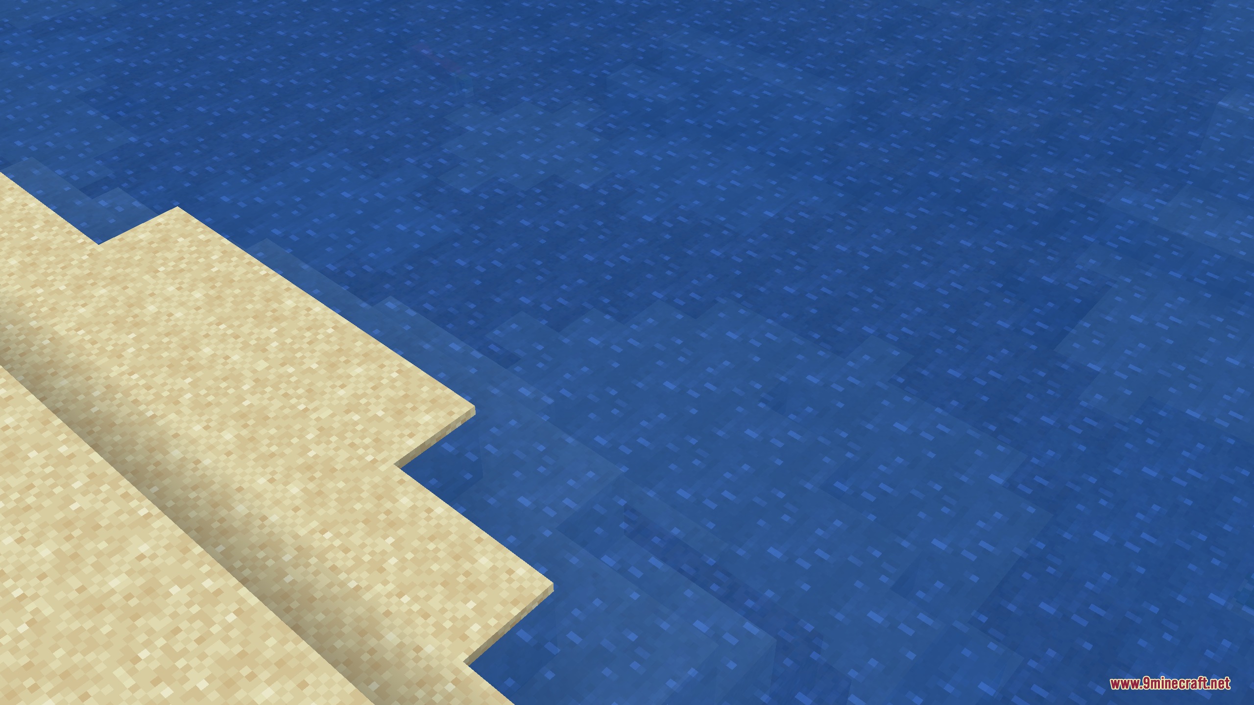 Dungeons Water Resource Pack Screenshot 4 Close up view of stylized blue water textures next to sand