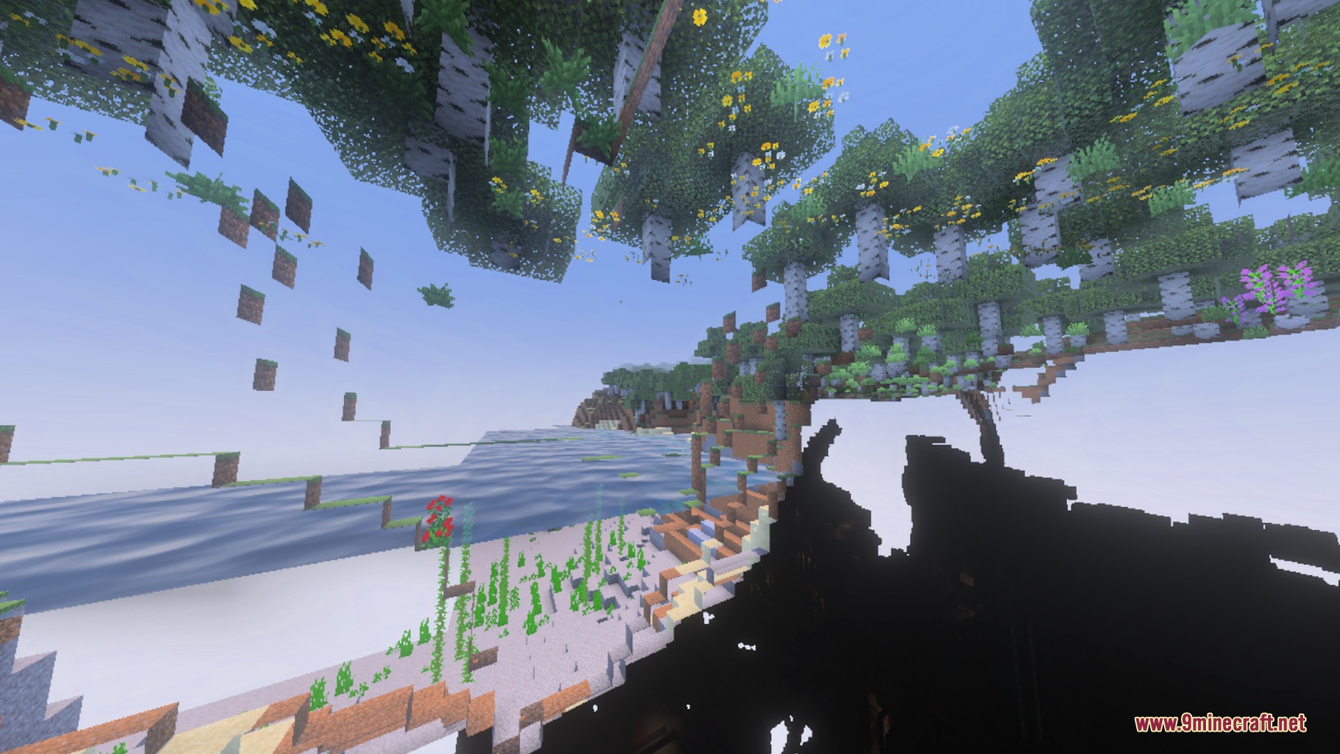 Dynamic Wave Shader Screenshot 4 Underwater view of birch trees through the surface of a river
