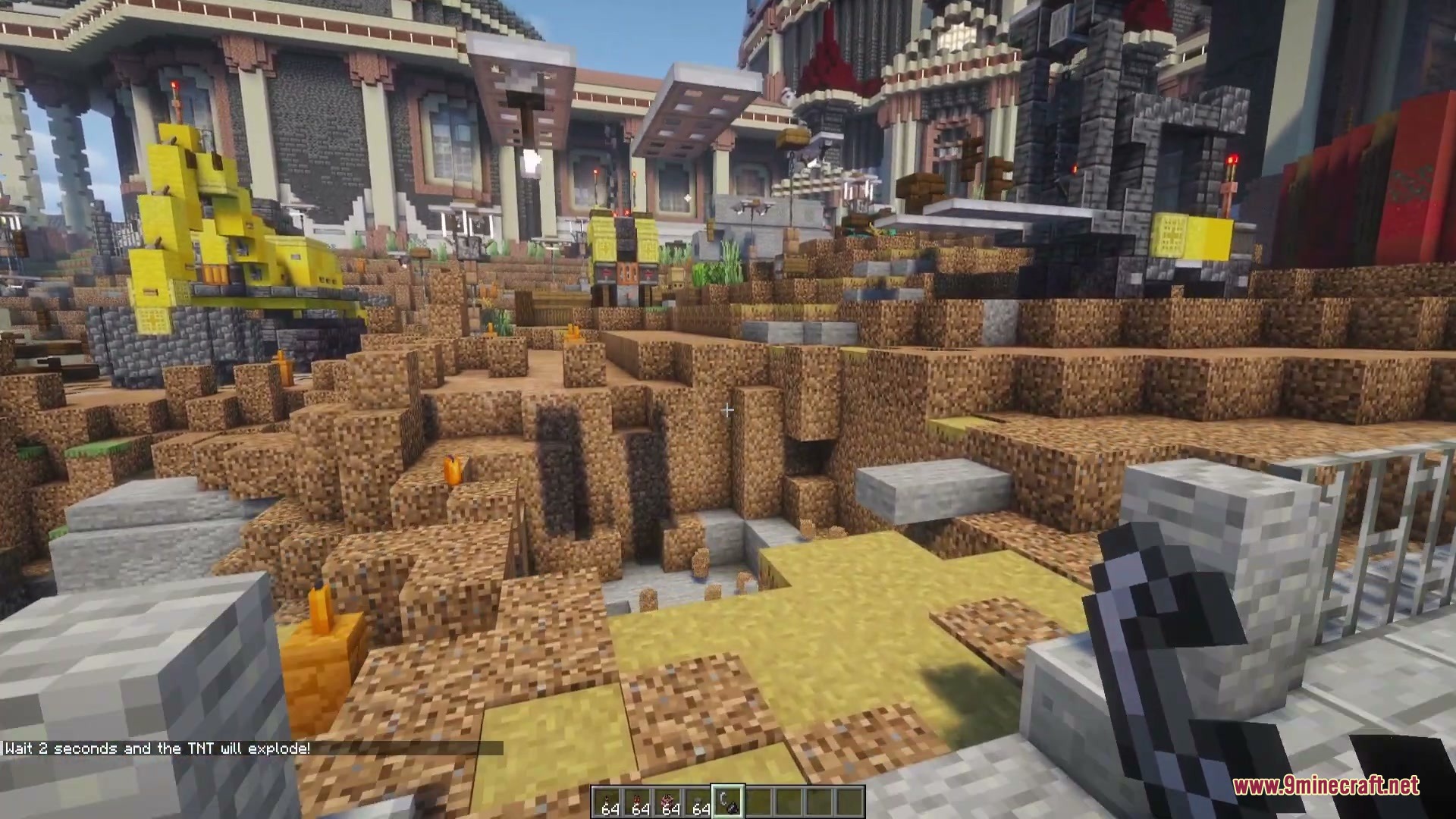 Dynamites Overhaul Mod Screenshot 3 Player standing in a construction site waiting for dynamite to explode