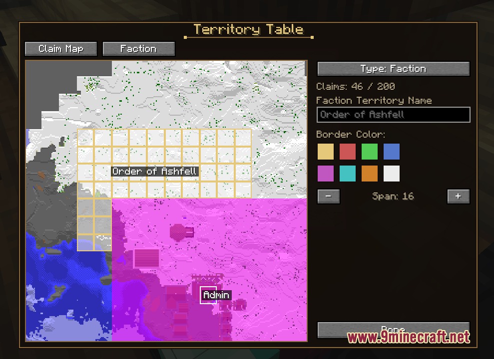 Easy Factions Unofficial Port Mod (1.21.1) – Claim Chunks and Wage Rival — screenshot 1