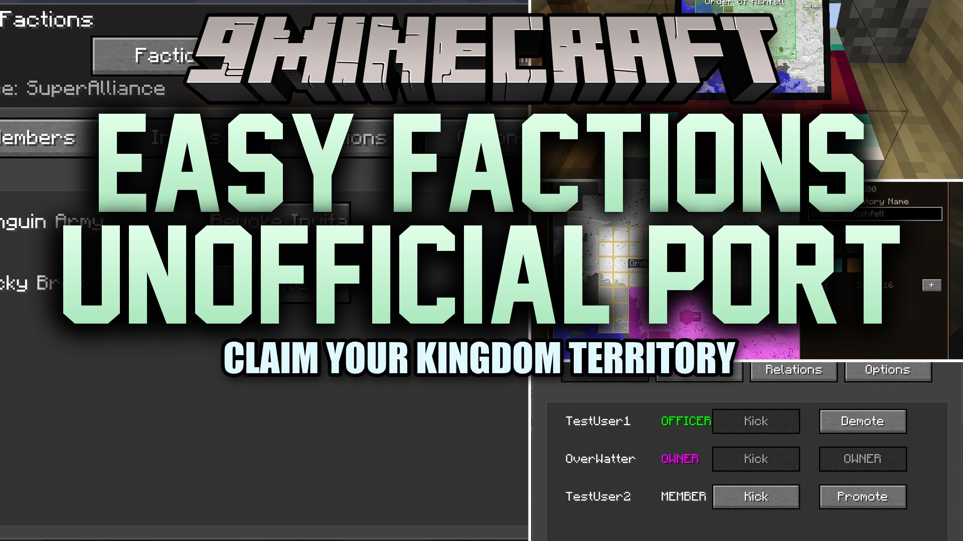 Easy Factions Unofficial Port Mod (1.21.1) – Claim Chunks and Wage Rival