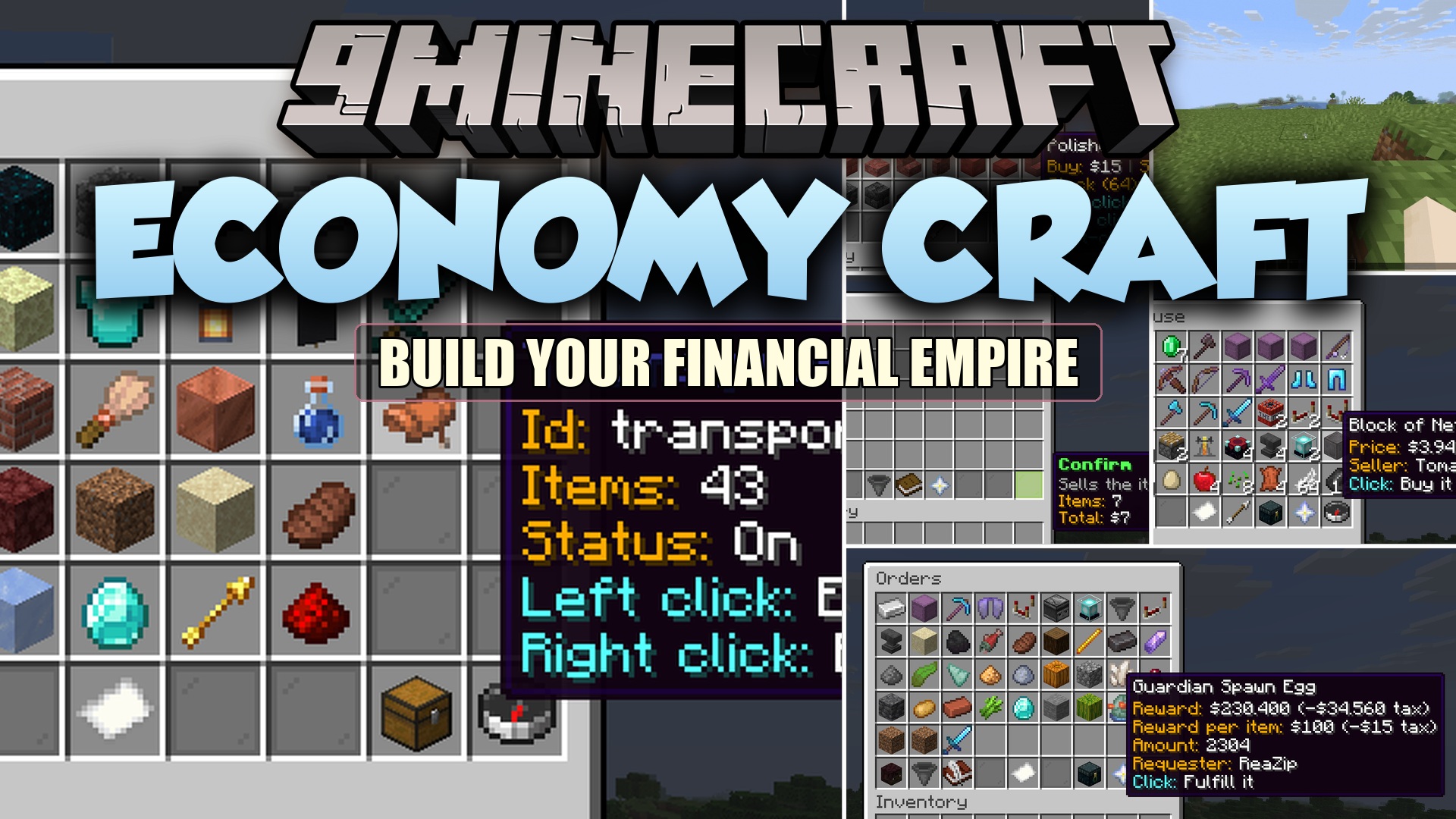 Economy Craft Mod (26.2, 1.21.1) – Trade Resources and Run Custom Player Shops