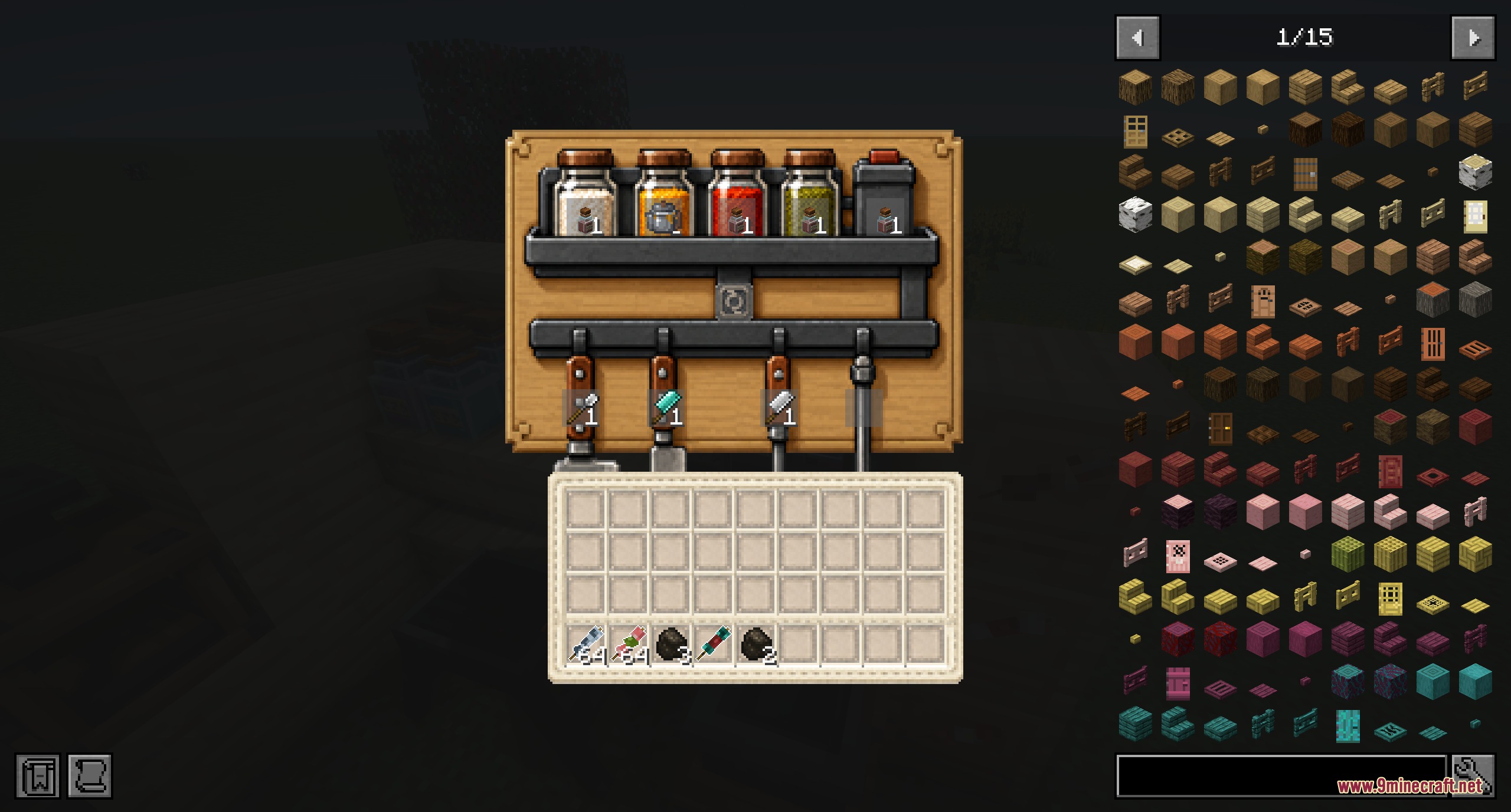 Seasoning bottle station interface from Ember Hearth Grills for mixing spices