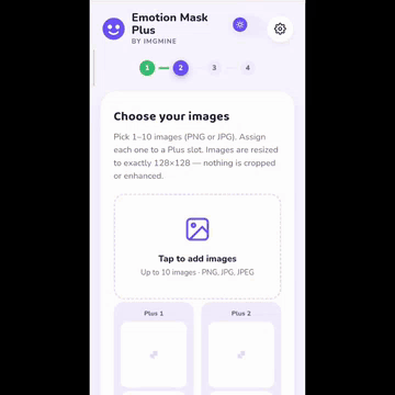 Emotion Mask Addon Screenshot 5 Mobile interface for designing custom masks in the Emotion Mask Addon