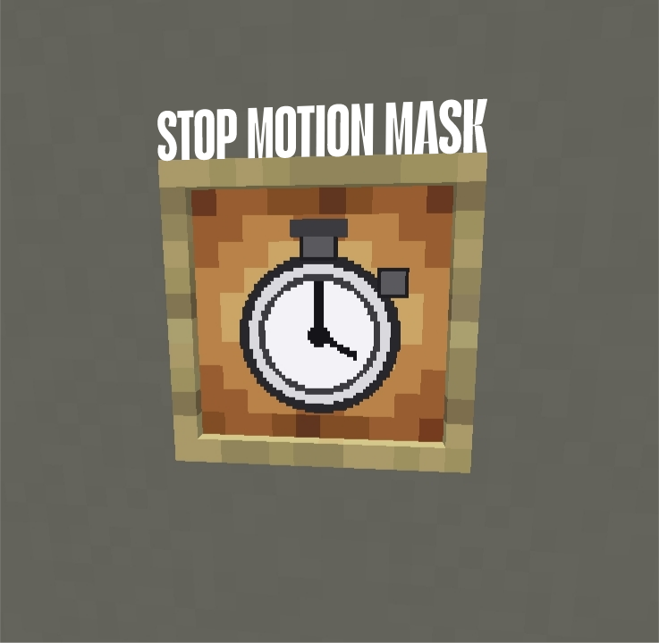 Emotion Mask Addon Screenshot 8 Stopwatch icon in an item frame for the stop motion mask feature