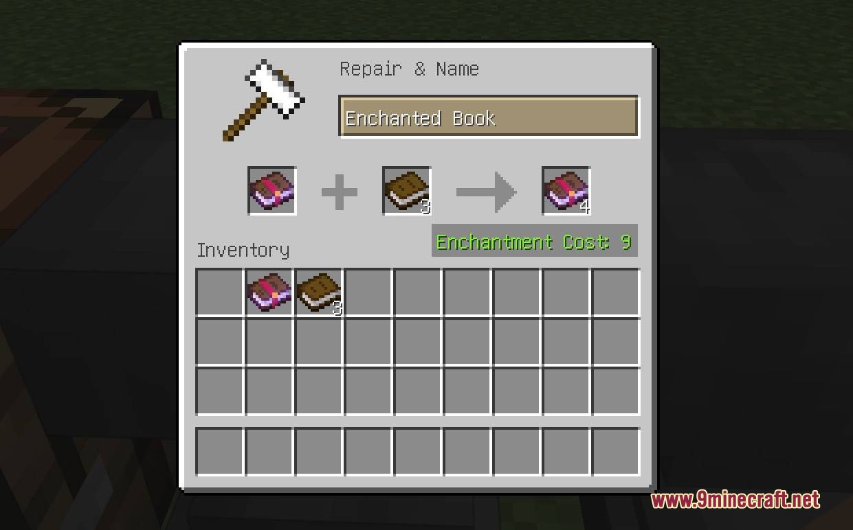 Enchant Once Mod Screenshot 1 Enchant Once Mod allows duplicating enchanted books using normal books in anvil