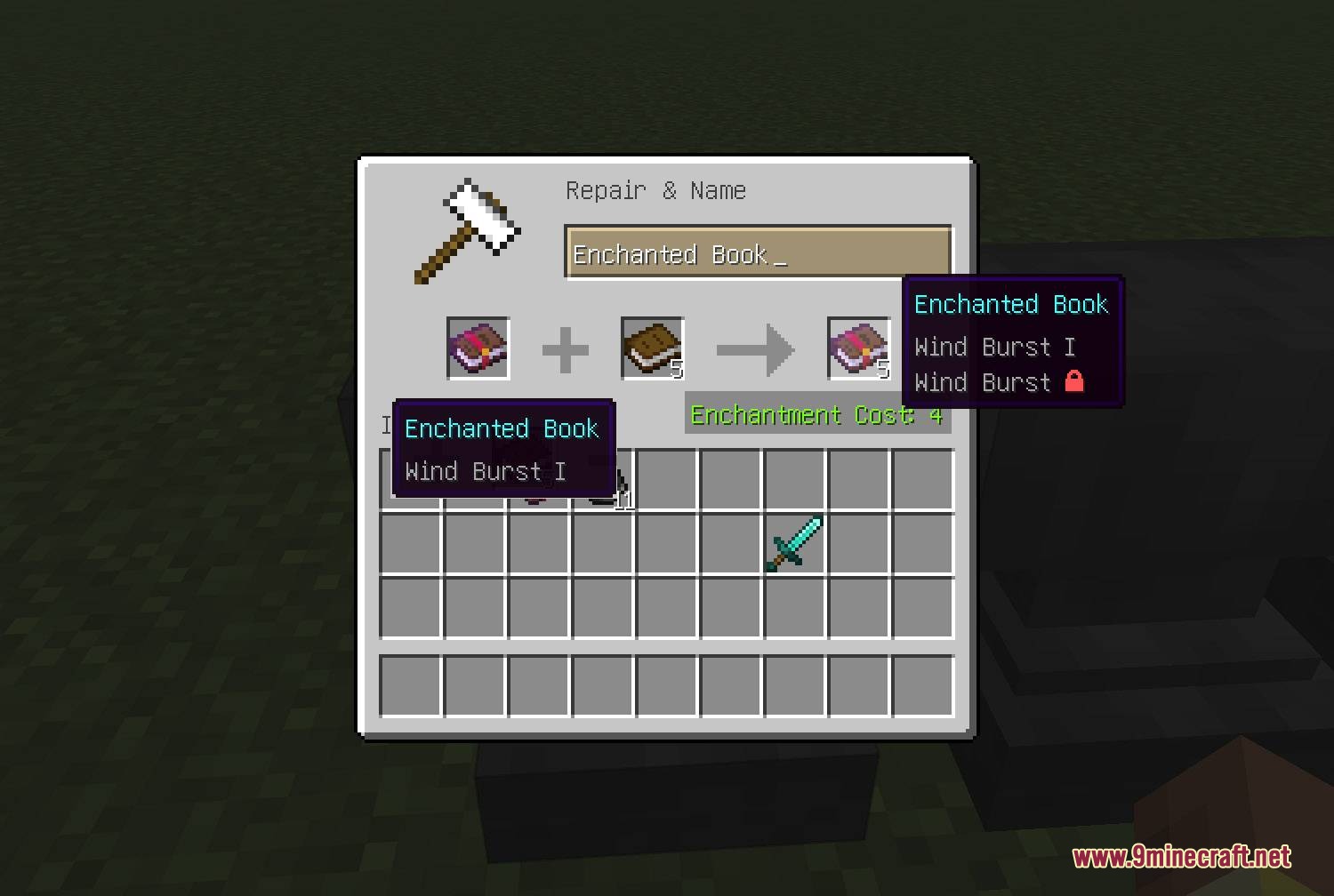 Enchant Once Mod Screenshot 7 Duplicating an enchanted book by combining it with a normal book in anvil
