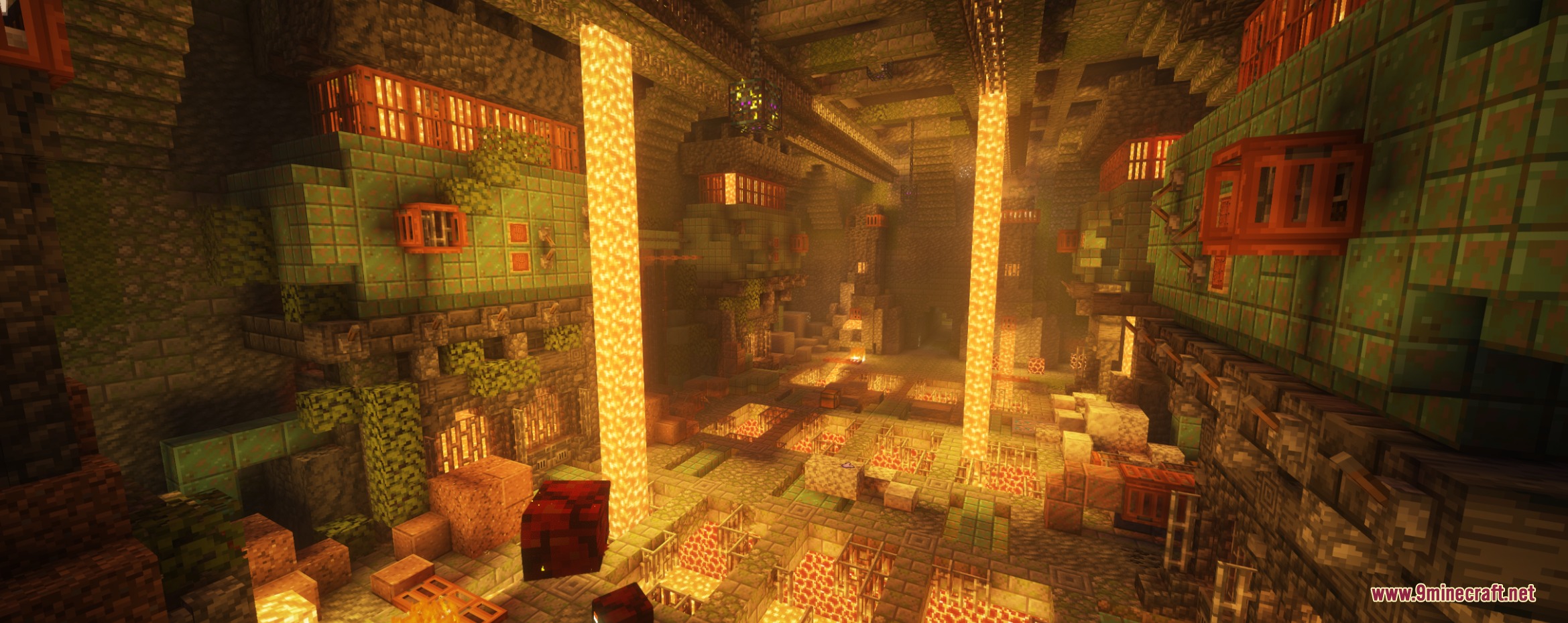 Epic Structures Dungeons Mod Screenshot 6 Epic Structures Dungeons Mod creates massive underground halls with copper and lava