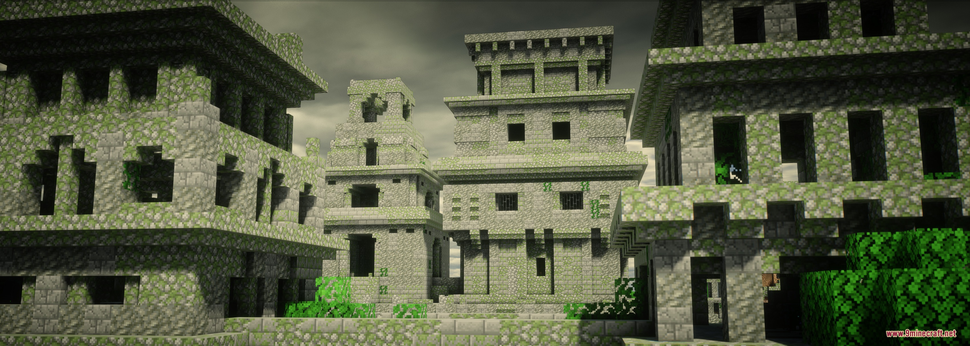 Epic Structures Jungle Temples Mod Screenshot 5 Large mossy stone structures and ancient temples hidden within a Minecraft jungle