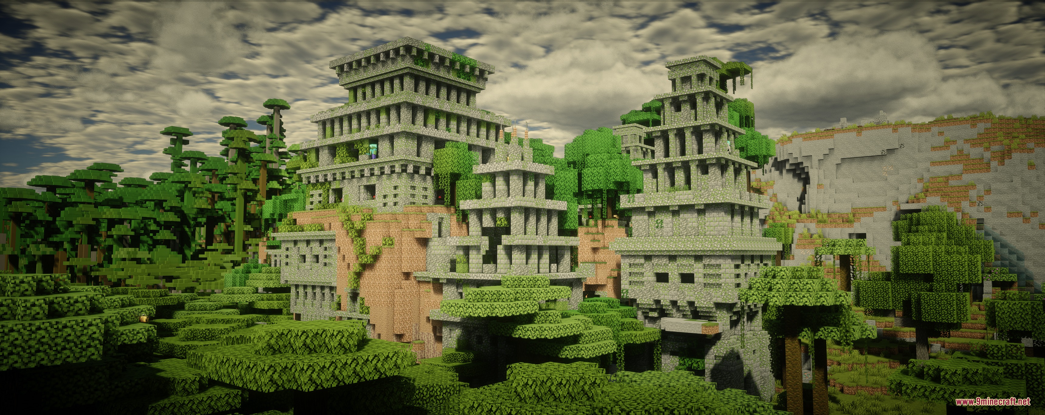 Epic Structures Jungle Temples Mod Screenshot 7 A massive ancient stone temple complex standing tall within a lush jungle