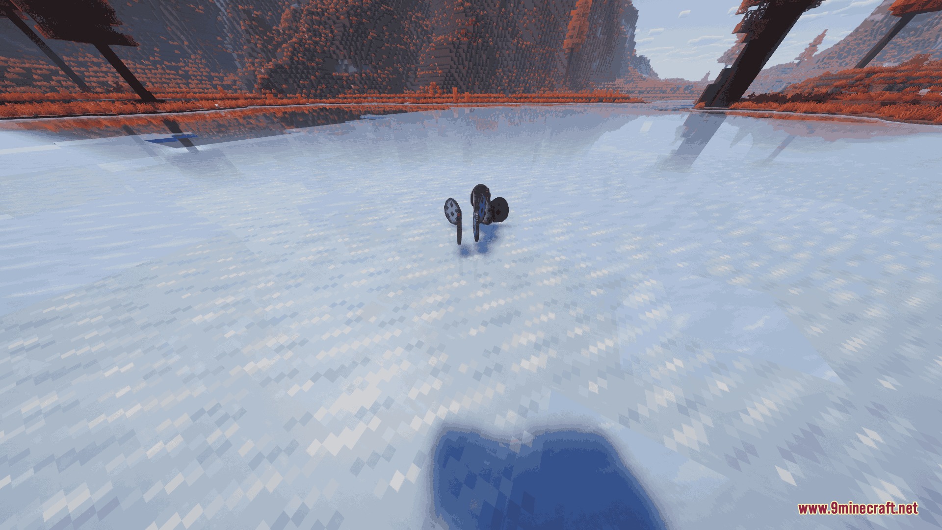 Evo Waifu Companions Mod Screenshot 8 A small summoning item resting on the surface of a frozen lake