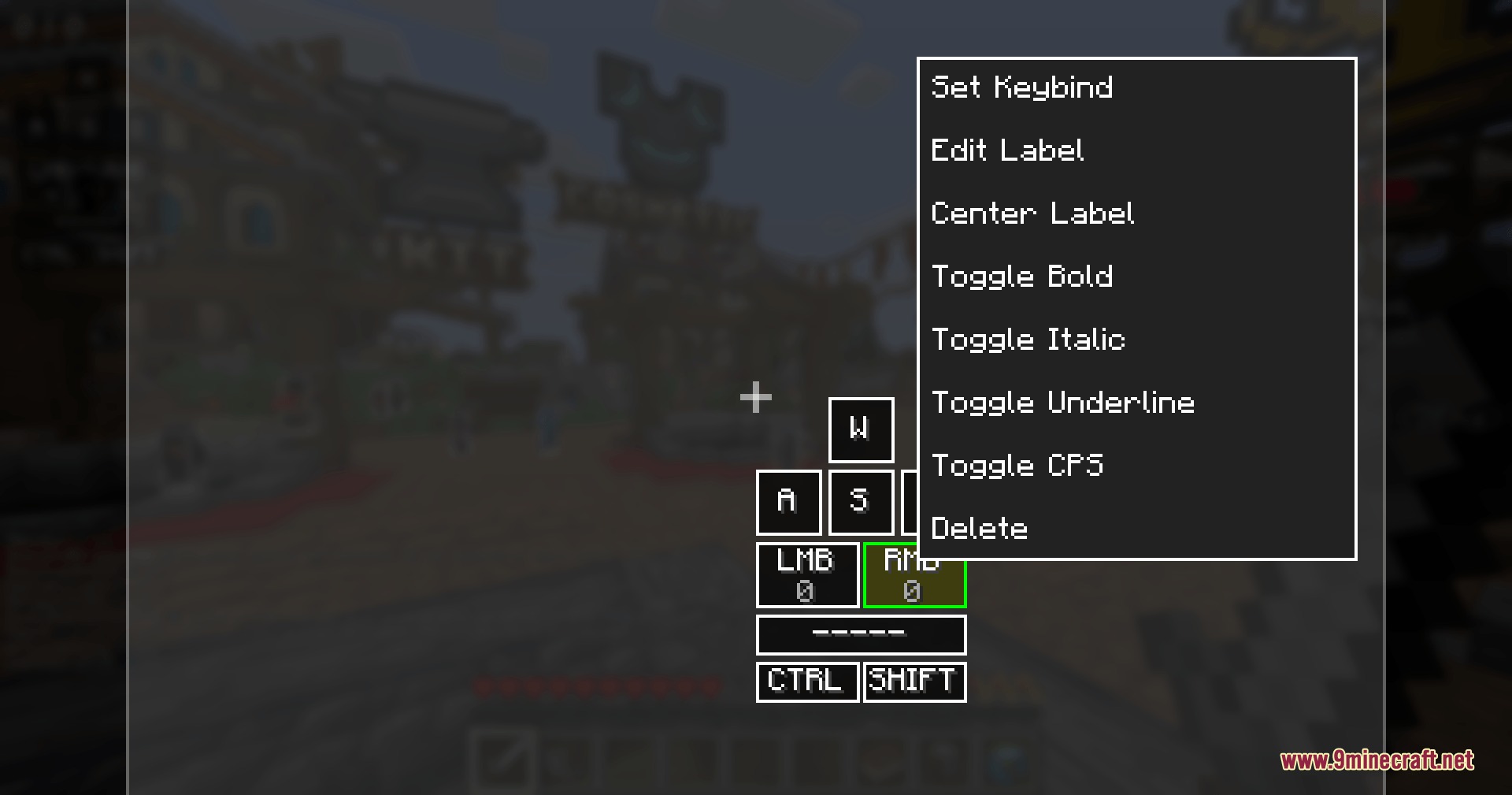 Eymistaken's HUD Mod Screenshot 5 A context menu allows players to customize the Eymistaken HUD Mod overlay