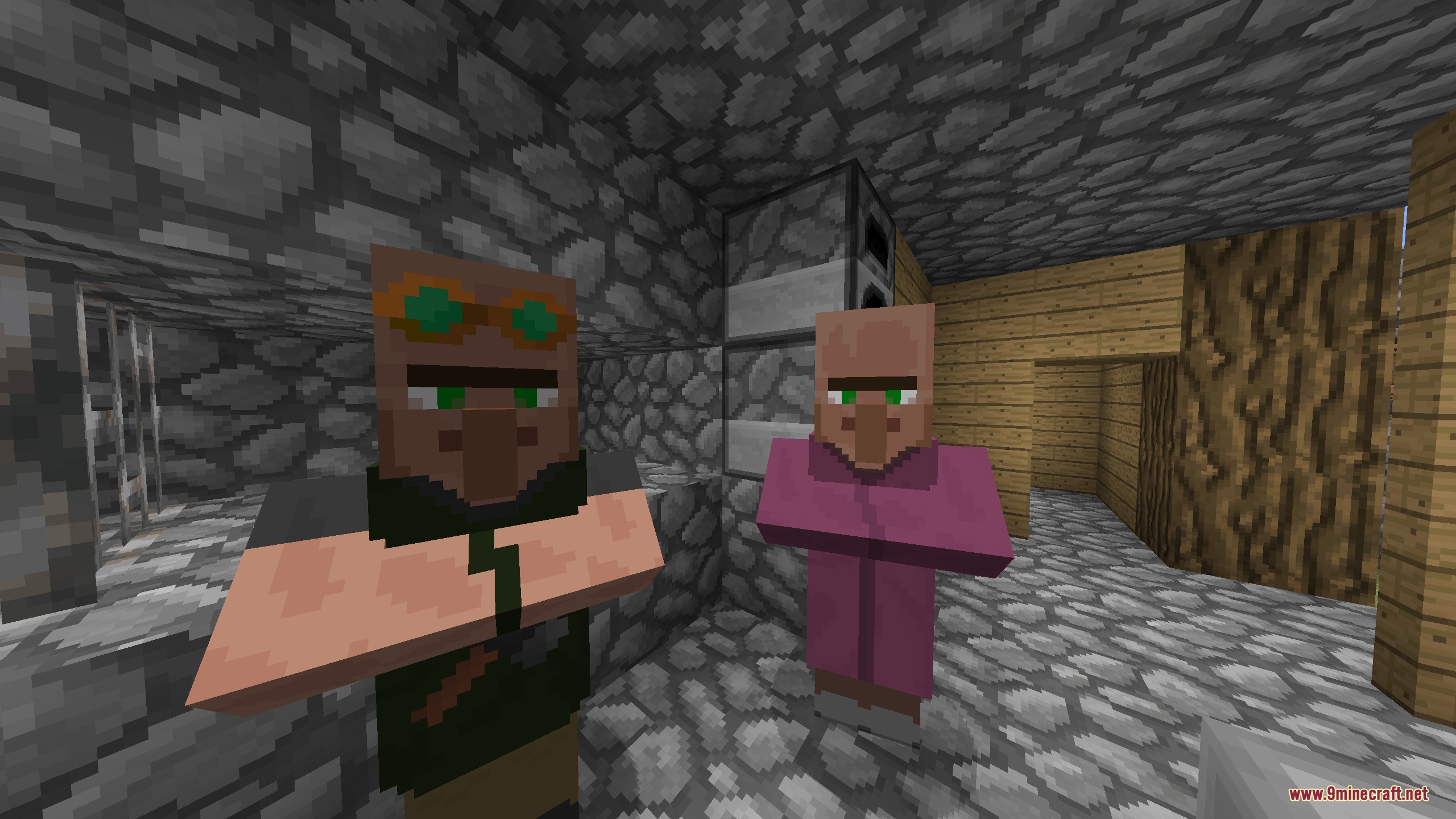 Faithful 32x Modded Resource Pack Screenshot 3 Faithful 32x Modded Resource Pack upgrades textures for villagers in a room