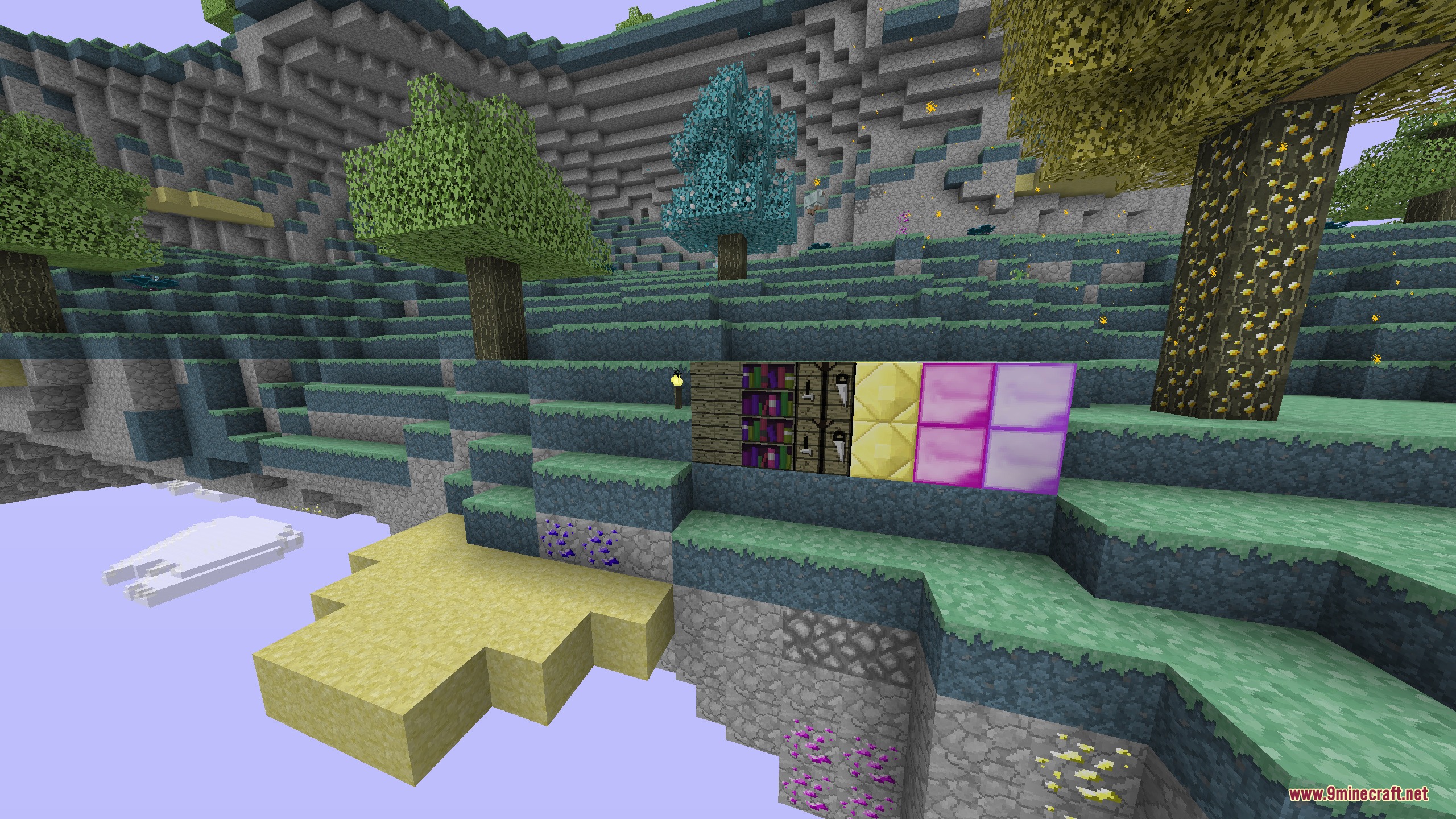 Faithful 32x Modded Resource Pack Screenshot 6 Faithful textures applied to various modded blocks on a floating island