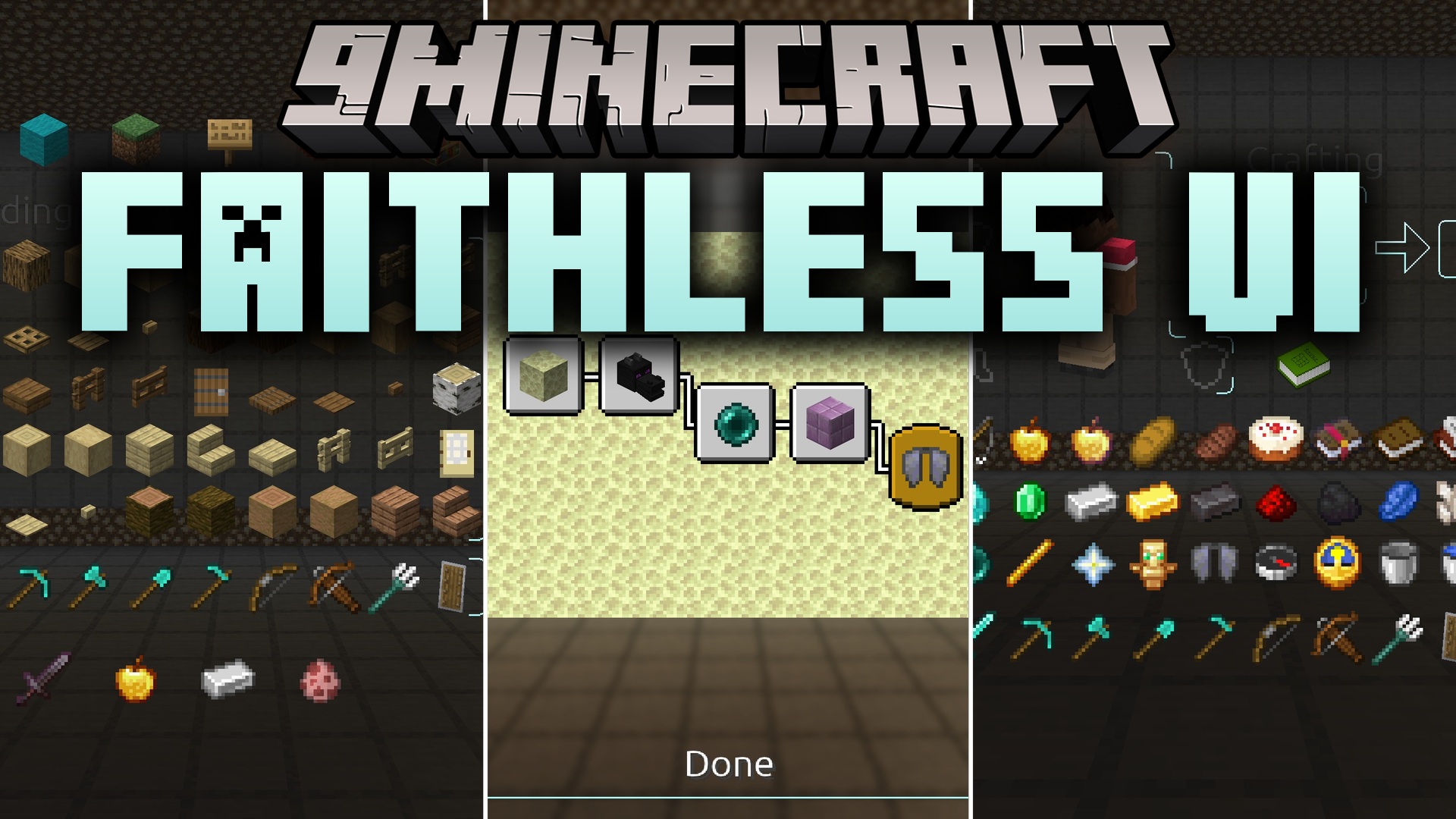 Faithless UI Resource Pack (1.21.4) – Sleek Transparent Menus for Clearer Views