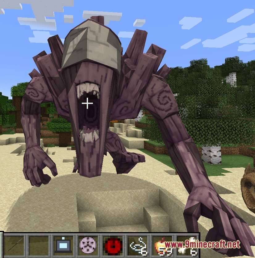 Fantasy DNA Mod Screenshot 1 Fantasy DNA Mod adds a giant purple wooden creature with a large mouth