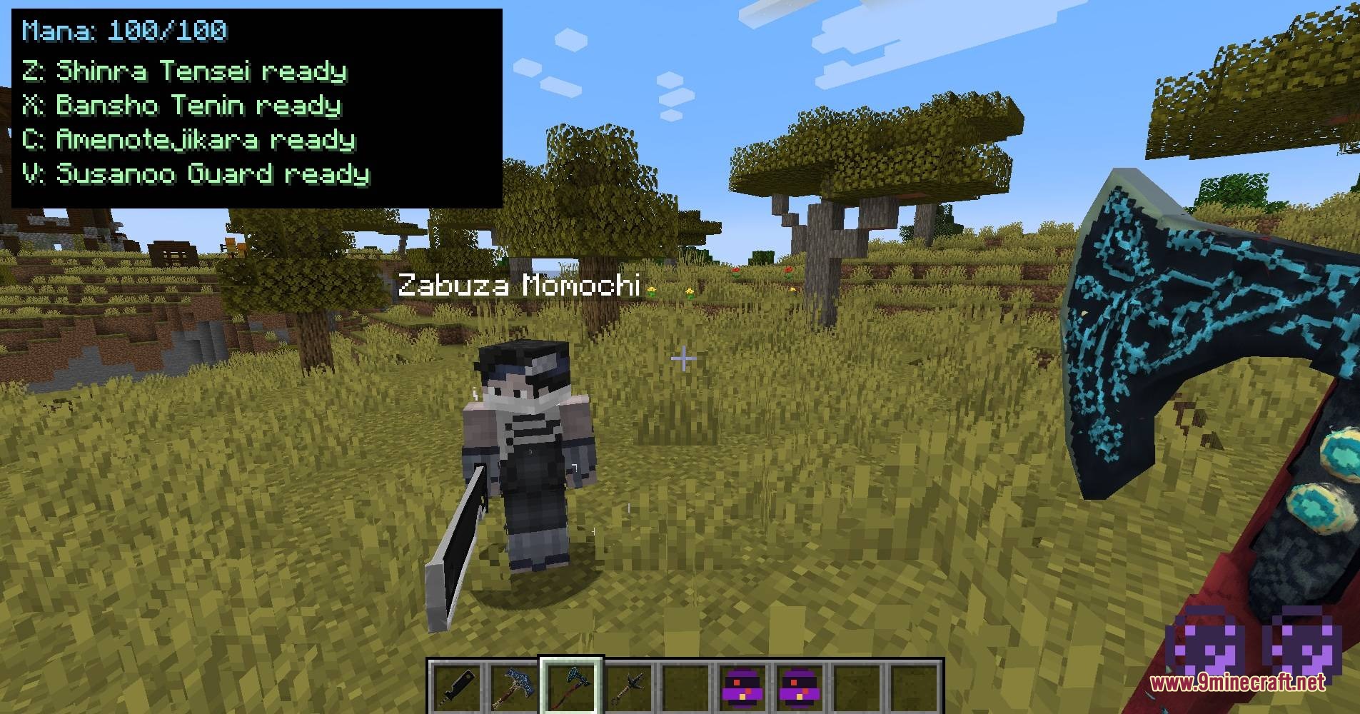 Fantasy DNA Mod Screenshot 7 Player uses anime powers from Fantasy DNA Mod against Zabuza Momochi mob