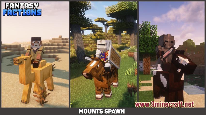Fantasy Knights & Factions Mod Screenshot 5 Fantasy Factions mod features various mounts like camels and horses for players