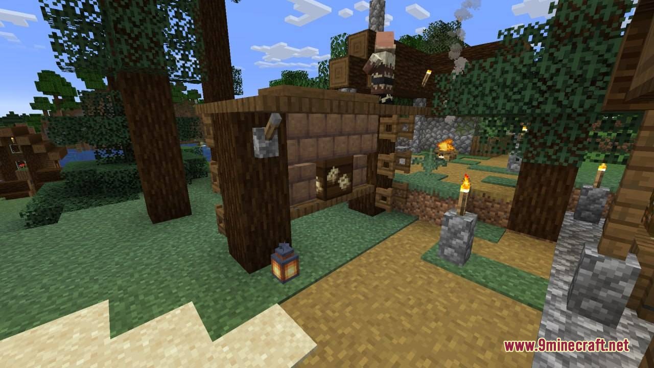 Farmer's Delight Contracts & Feasts Mod Screenshot 3 A wooden contract board displays food orders for players in a village