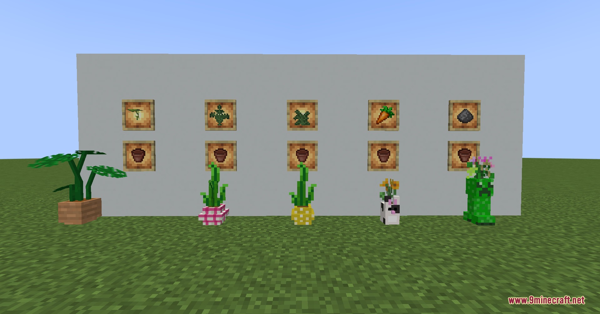 Fay's Plants Mod Screenshot 5 Fay Plants Mod adds unique decorative pots like creeper and cow designs