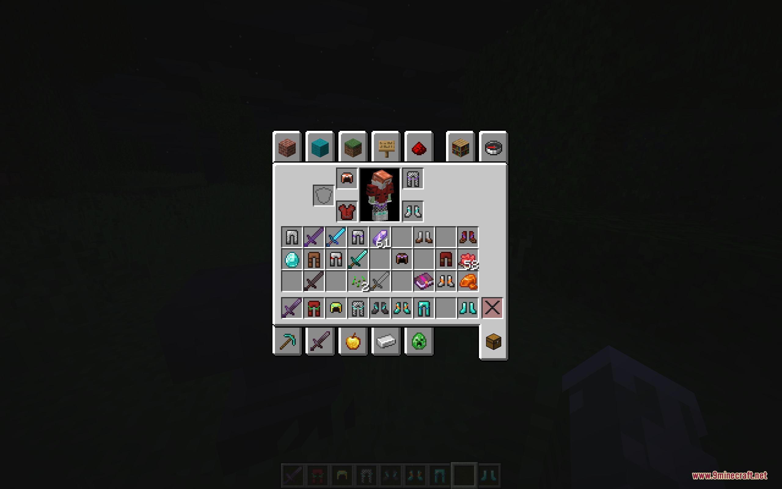 Featured Old Textures and New Resource Pack Screenshot 3 Minecraft inventory displaying items from the Featured Old Textures and New Resource Pack