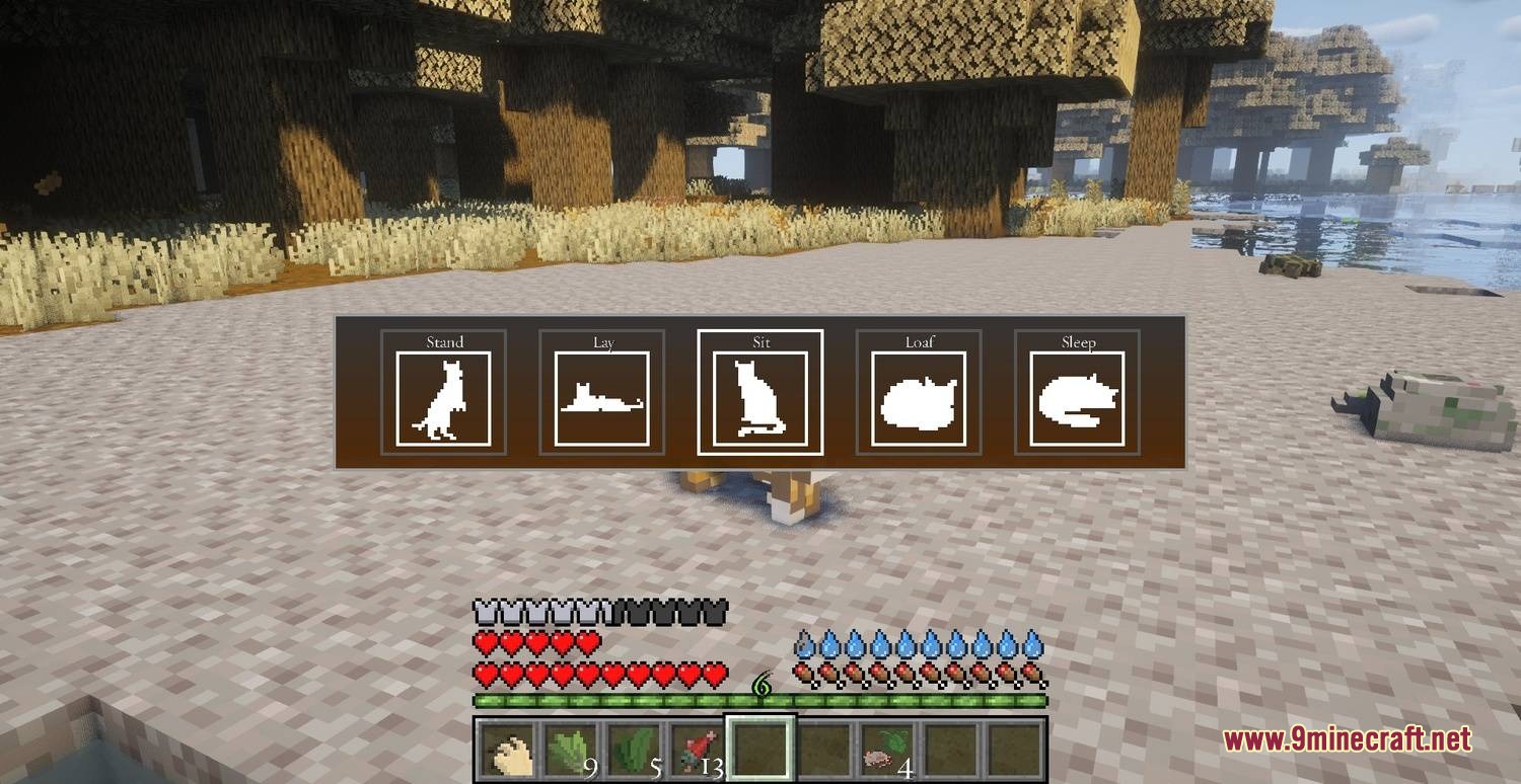 Feral Clan Wilds Mod Screenshot 4 A custom interface displays various sitting and sleeping poses for cats