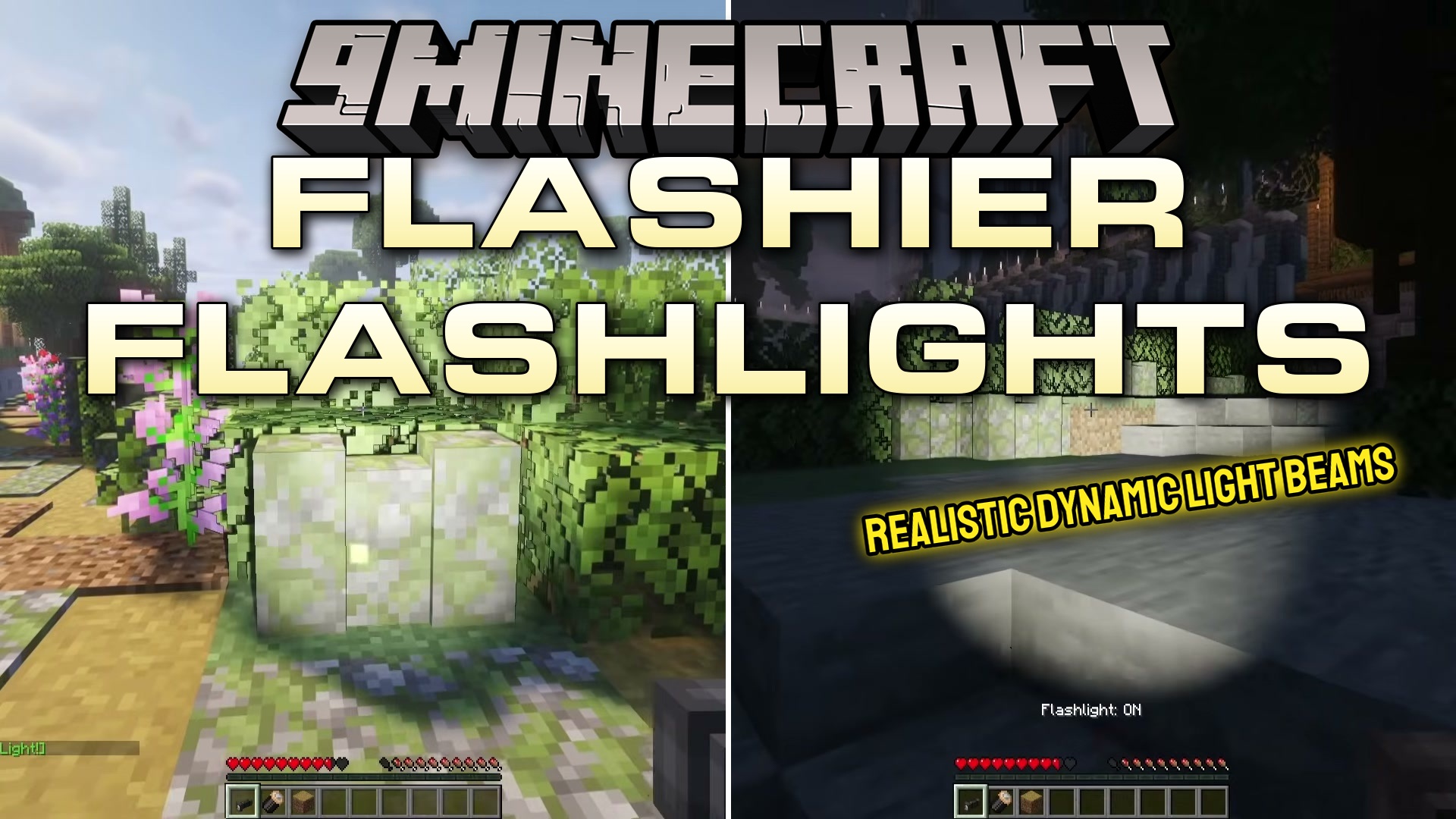 Flashier Flashlights Mod (1.20.1) – Light Up Pitch Black Caves with Real Shadows