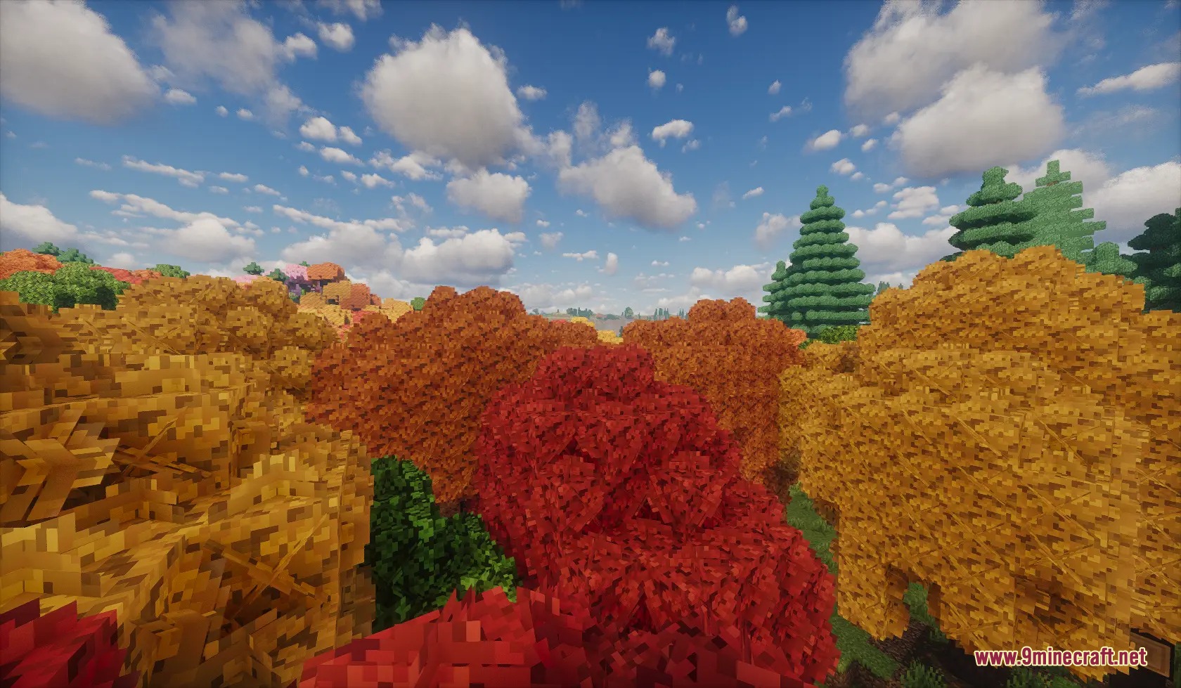 Folium Frond Expansion Mod Screenshot 6 Close up of dense and colorful bushy tree canopies under a cloudy sky