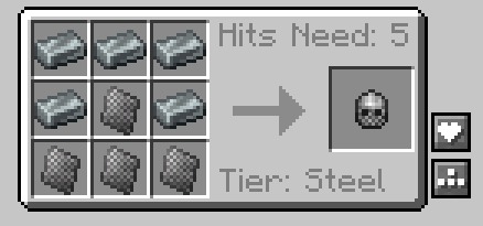 Forged Sovereign Regalia Data Pack Screenshot 2 Crafting a steel chainmail helmet using metal ingots and chainmail pieces