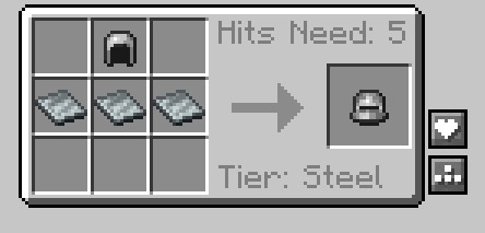 Forged Sovereign Regalia Data Pack Screenshot 3 A custom smithing menu for upgrading a helmet to the steel tier