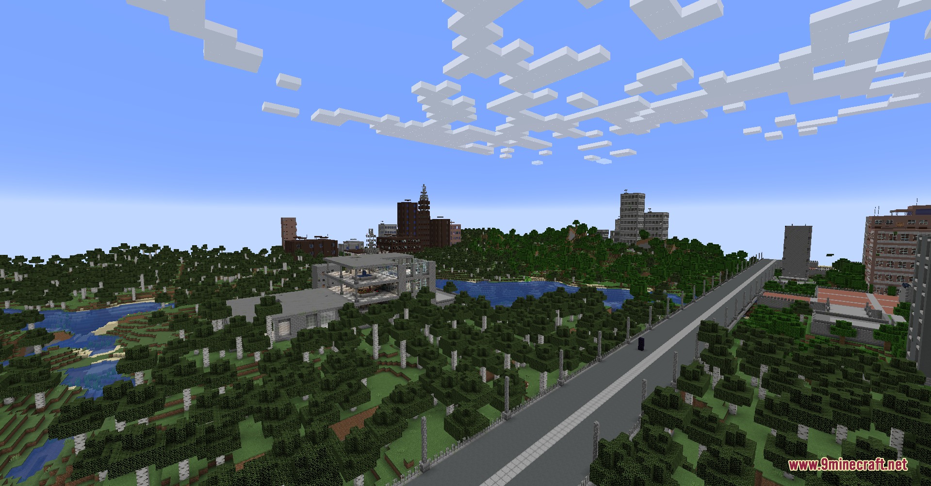 Forsaken Concrete Jungle Mod Screenshot 3 Abandoned city structures and a long highway generated by Forsaken Concrete Jungle