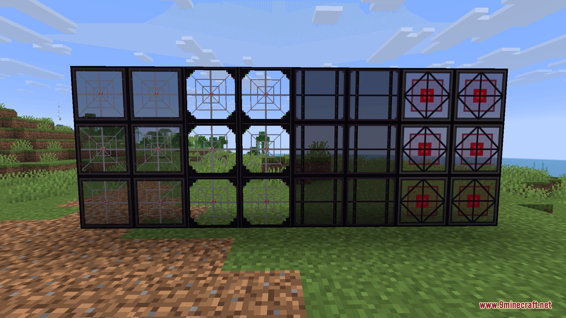 Fortress Interior Works Mod Screenshot 8 A display of custom window blocks from the Fortress Interior Works Mod