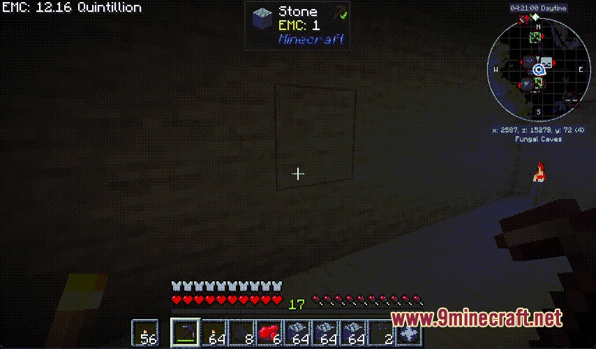 Fractal Fracture Mod Screenshot 2 Player aiming at a stone block showing a white outline preview