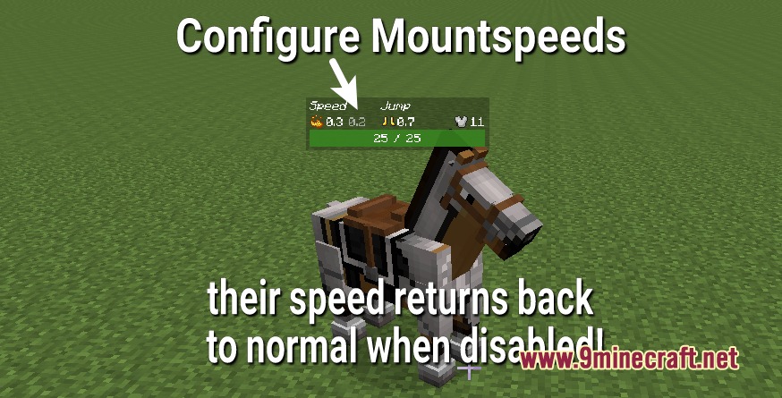 Configuring mount speed and jump statistics for a horse in Minecraft