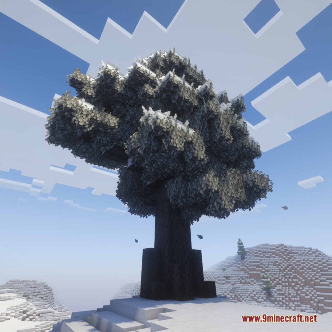Frost Glazed Canopies Mod Screenshot 3 Frost Glazed Canopies Mod adds realistic snow textures to trees in cold biomes
