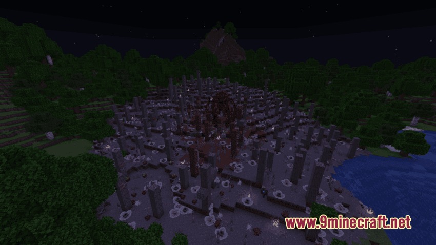 Fungal Infection Spore Infnexus Mod Screenshot 5 Wide view of a fungal core spreading corruption at night