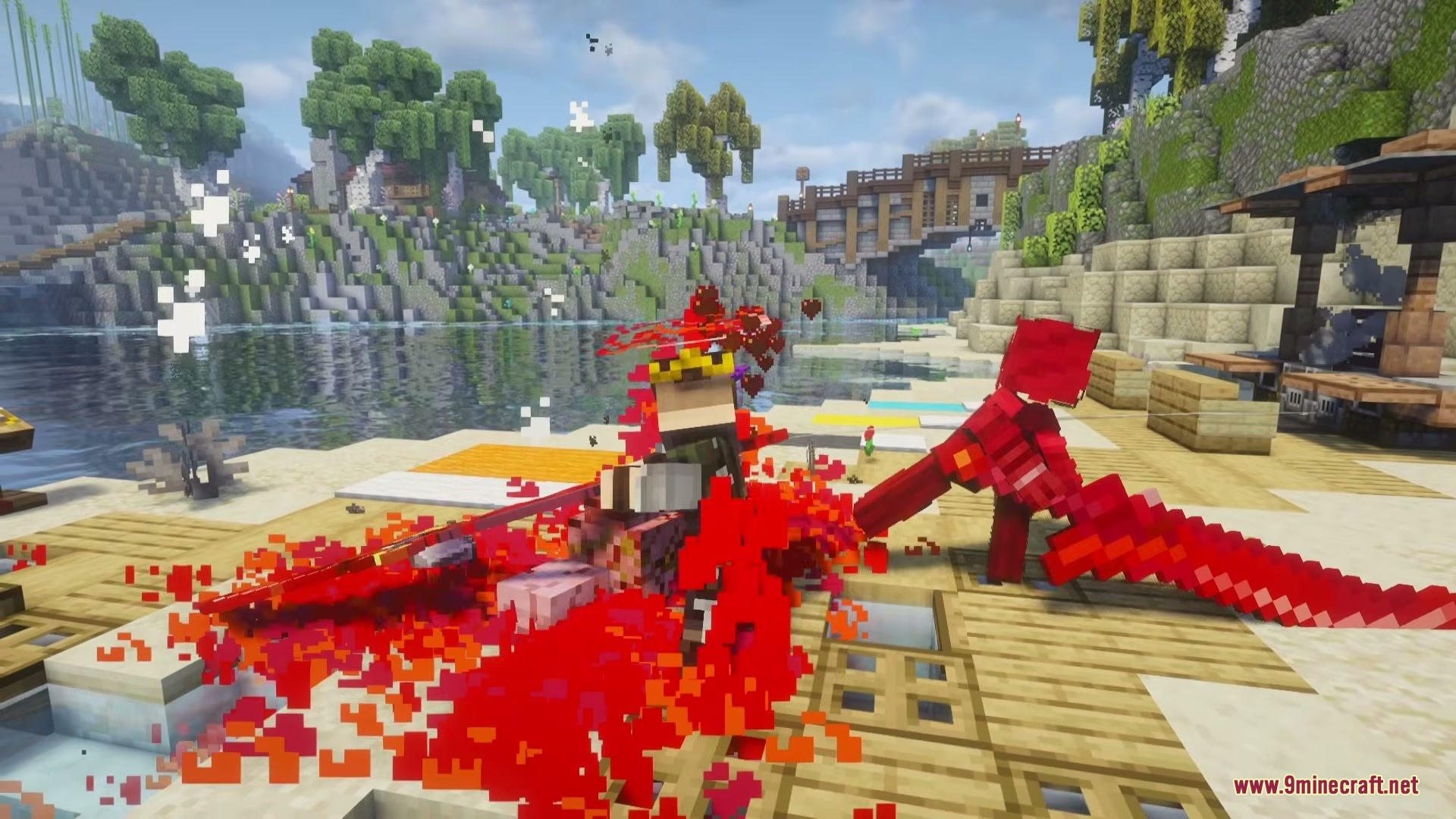 Furious N Grogeous' Mod Screenshot 9 A player wielding the Blodius weapon to inflict massive bleed damage on enemies
