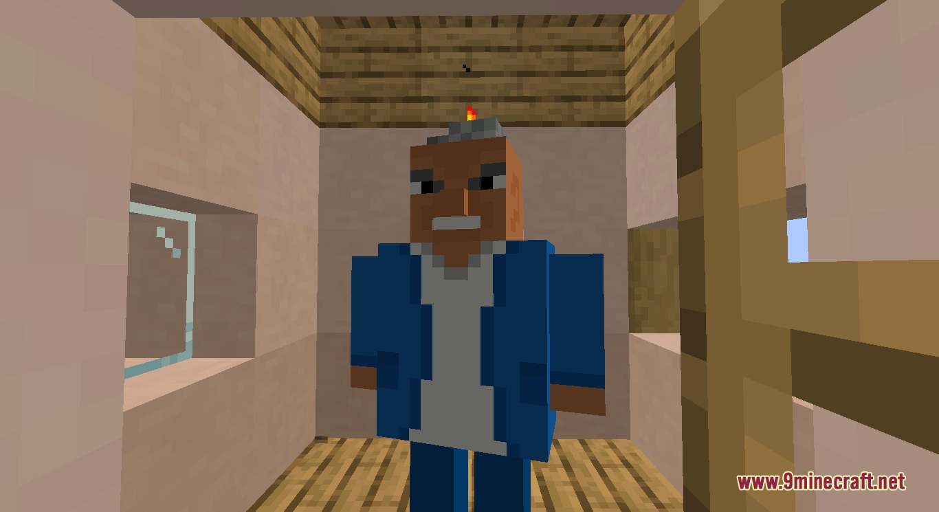 Futbol Argentino Mod Screenshot 3 A Chiqui Tapia mob wearing a blue jacket inside a wooden house