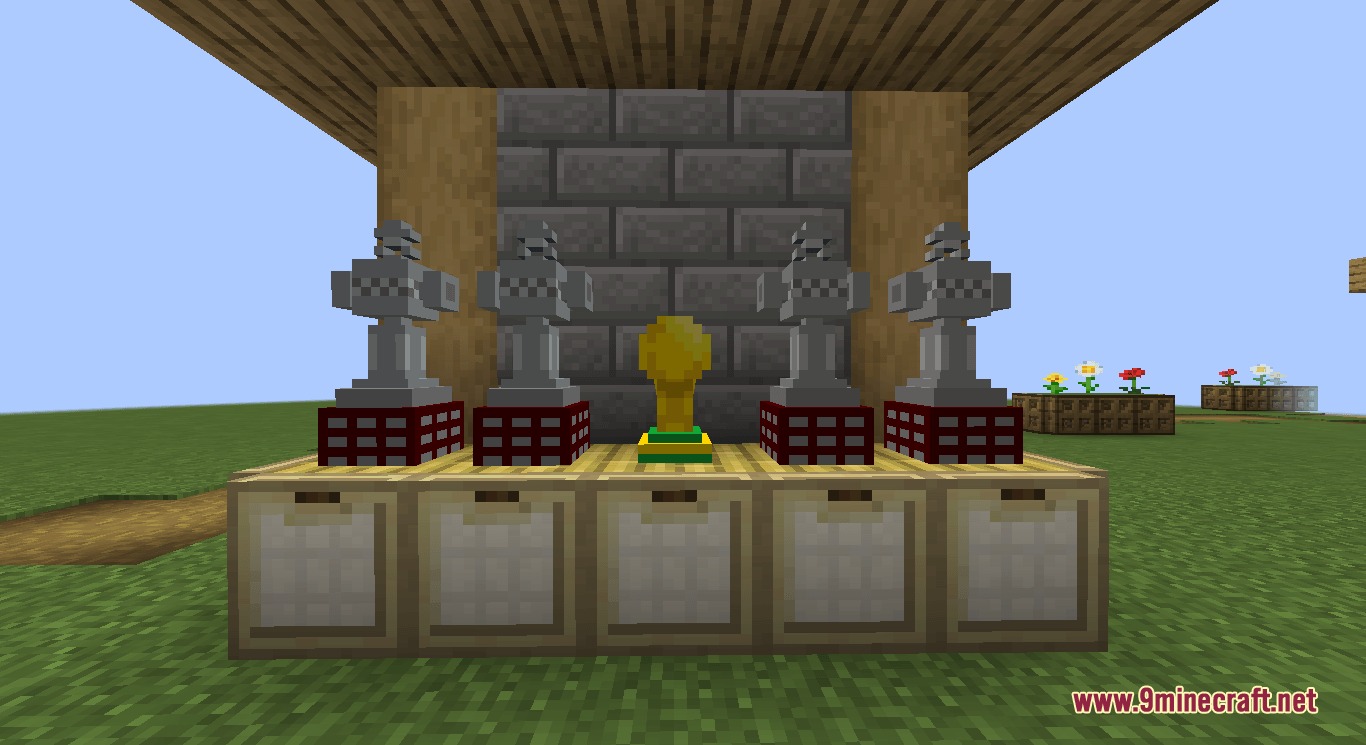 Futbol Argentino Mod Screenshot 4 The World Cup and Copa Libertadores trophies displayed on a counter