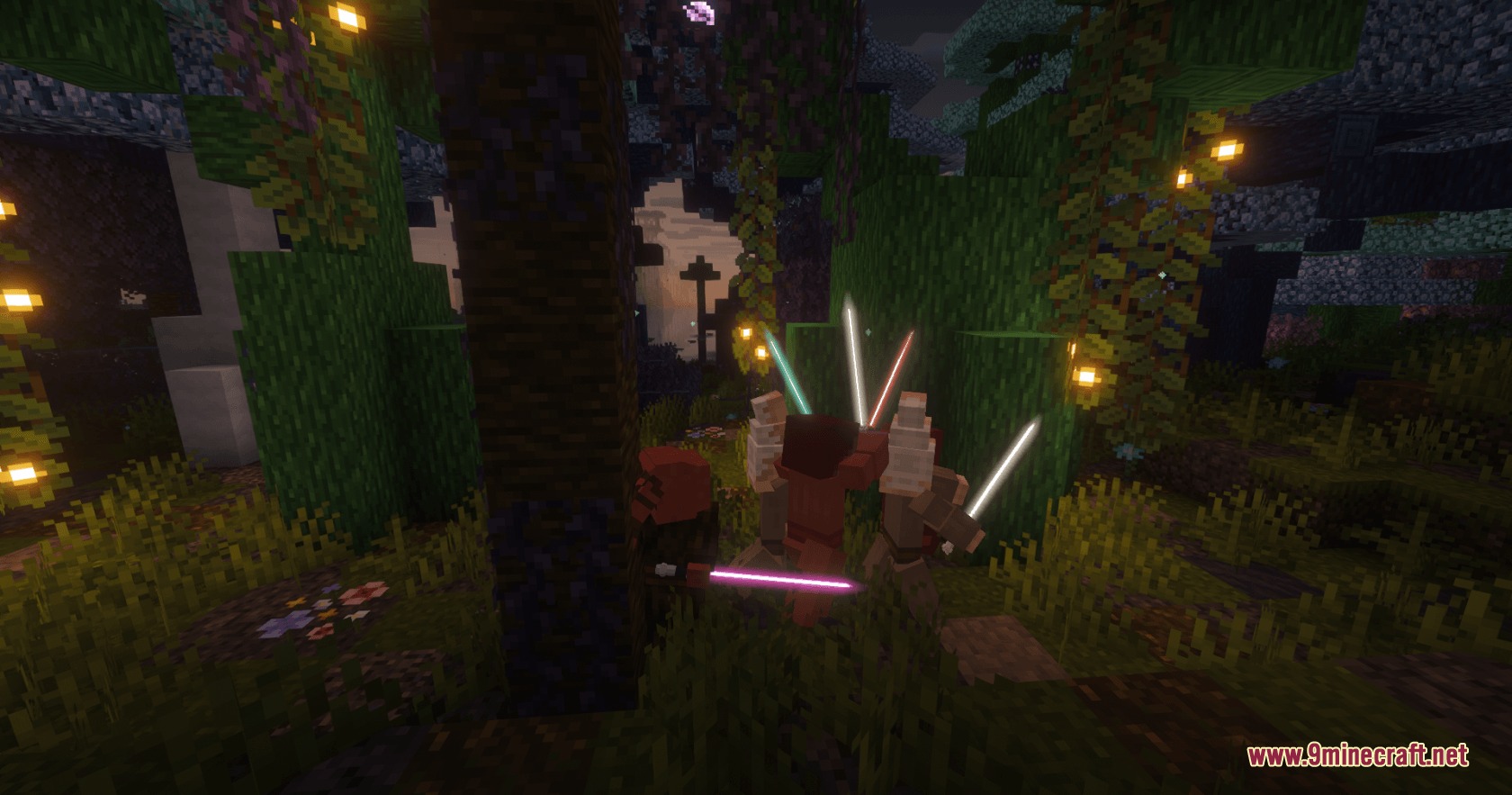 Galaxy Under Chaos a Star Wars Experience Mod Screenshot 1 Four armed character wielding several colored lightsabers in Galaxy Under Chaos