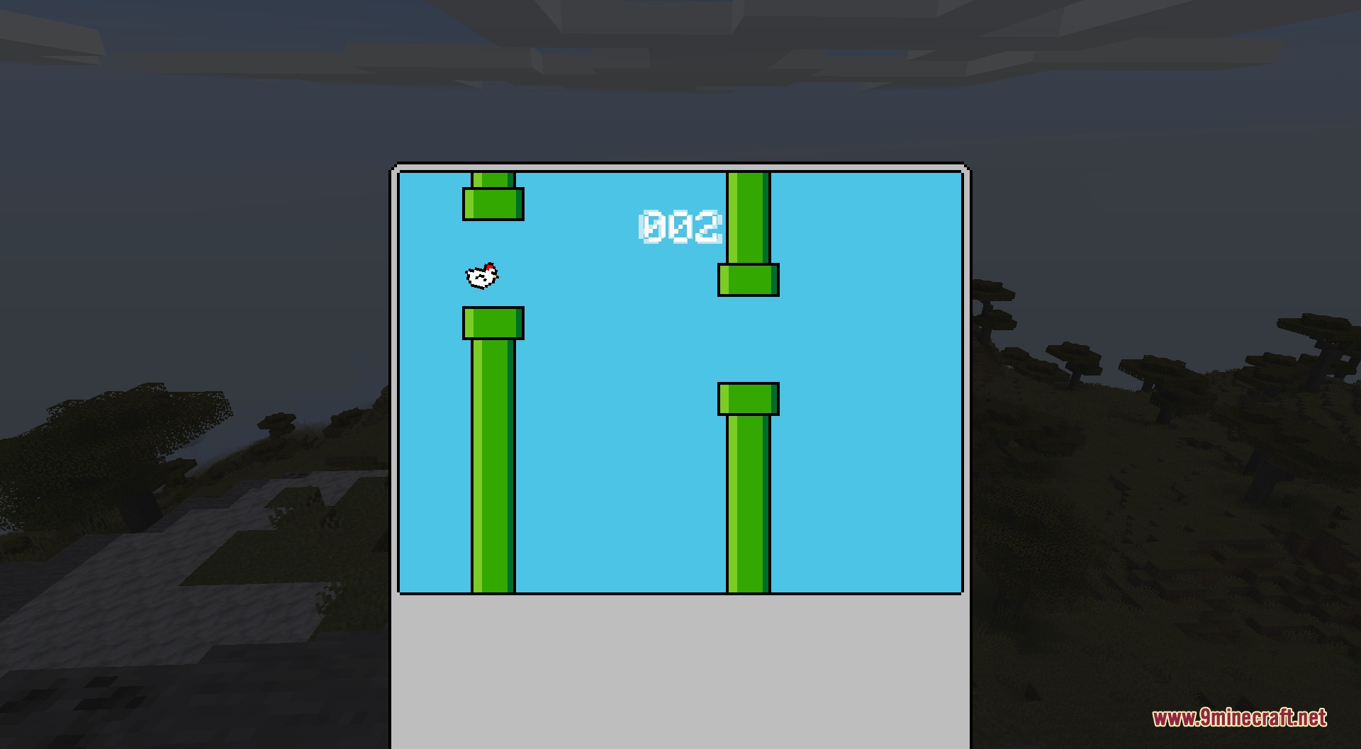Gamer's Glee by DiamondWalker Mod Screenshot 6 A chicken flying through pipes in a handheld console minigame in Minecraft